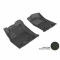 3D Maxpider TOYOTA TACOMA 2012-2014 DOUBLE CAB KAGU BLACK R1 POST- A/T ONLY Floor Mat L1TY09011509